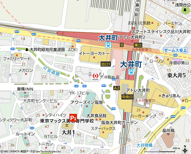 大井町支店付近の地図